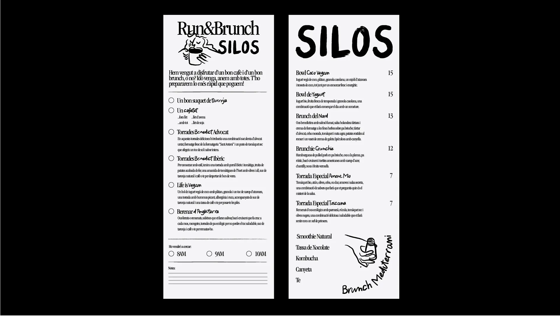 Diseño gráfico Silos Brunch Mediterrani — aplicaciones de marca por Indigo Estudio