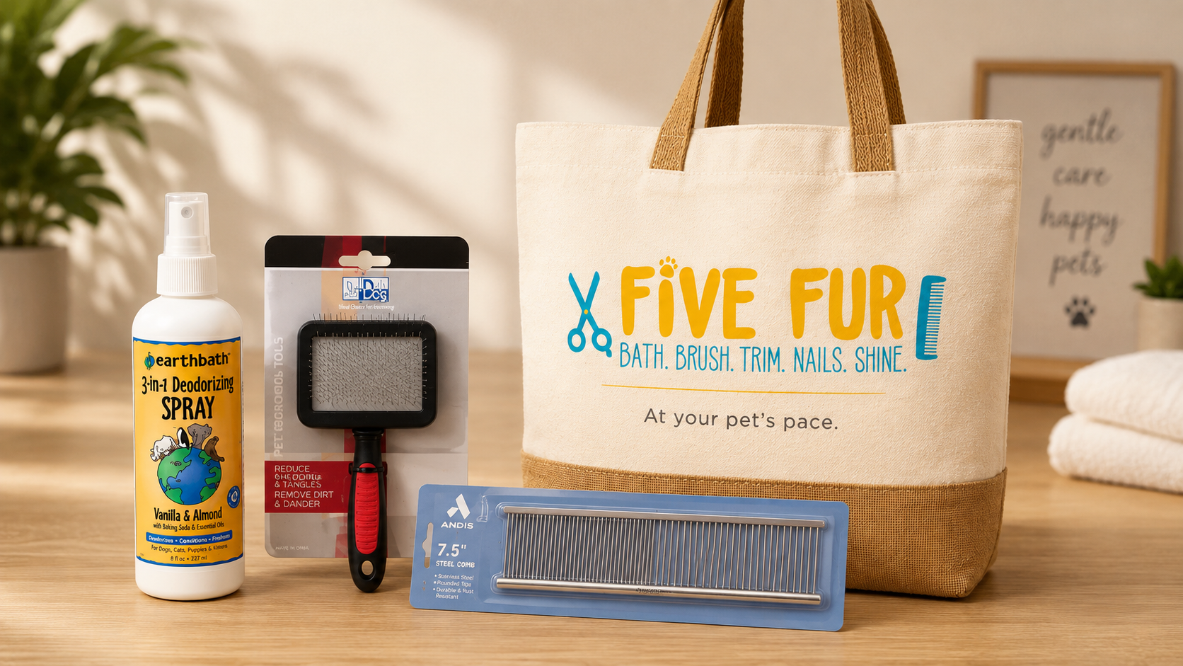 Five Fur Essentials home care kit