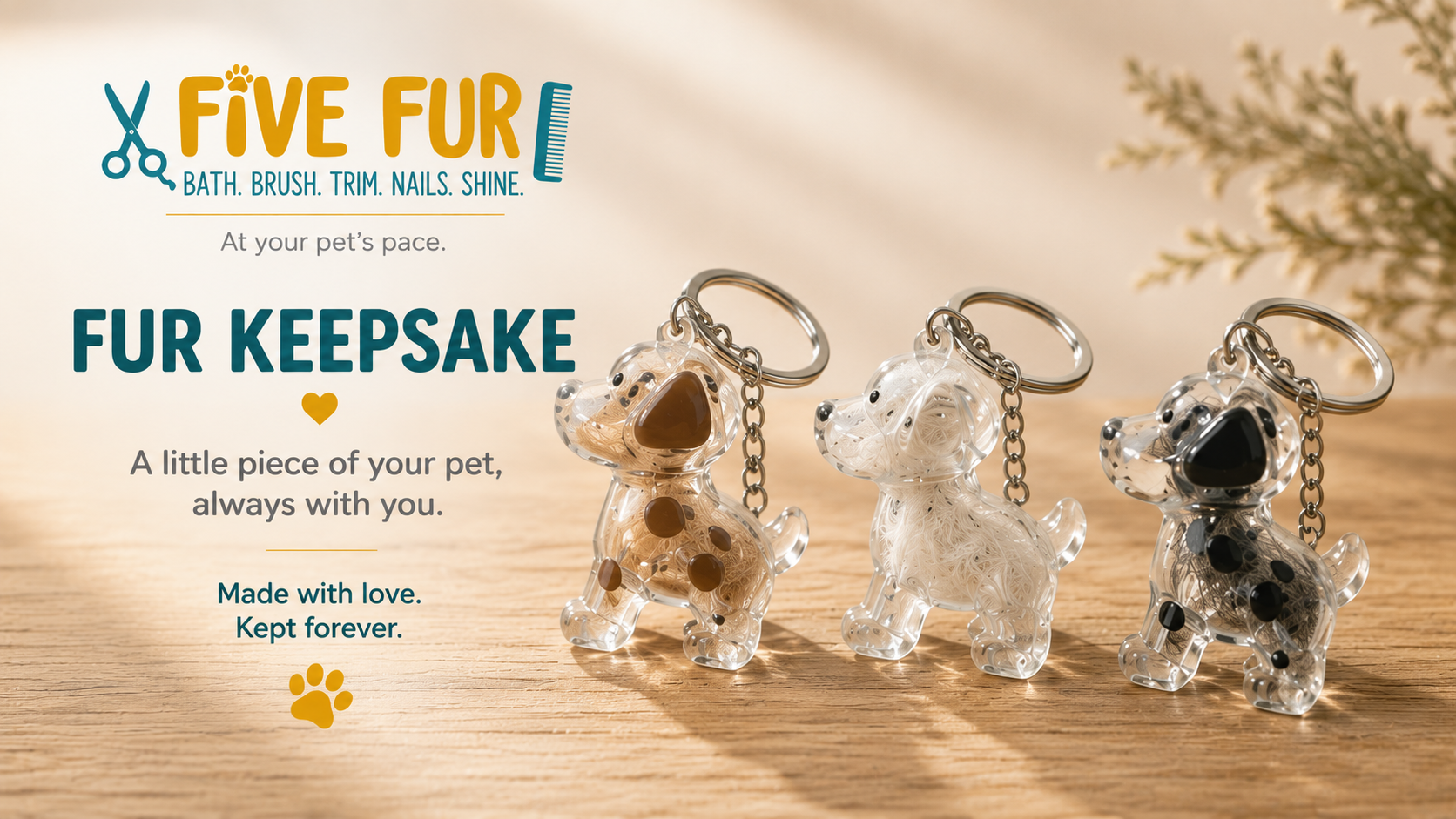 Personalised fur keepsake charm