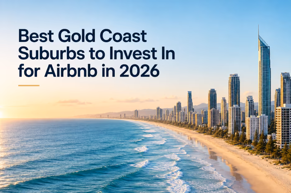 A picture of the Gold Coast skyline hugging the beach with waves coming in. 