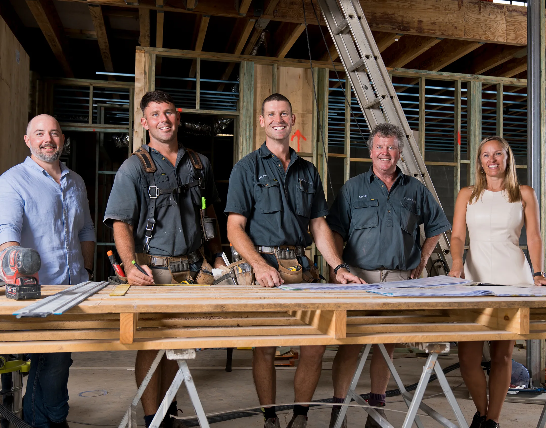 A team photo while they are on their work.