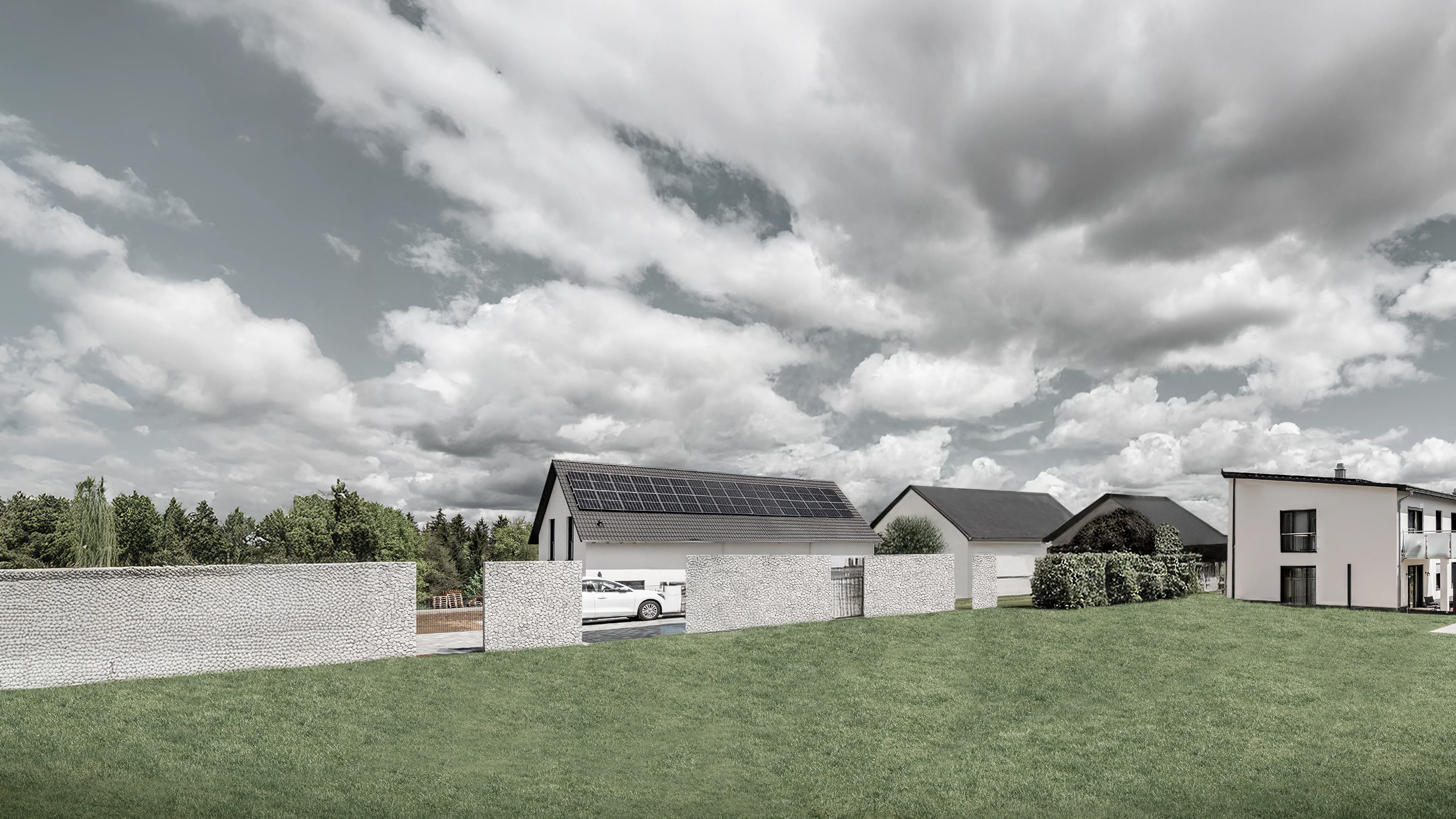 Leeres Grundstück mit Garten.