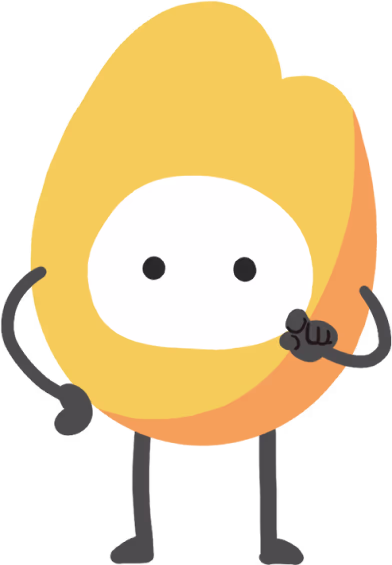 Karakter Nimo yang sedang menunjuk