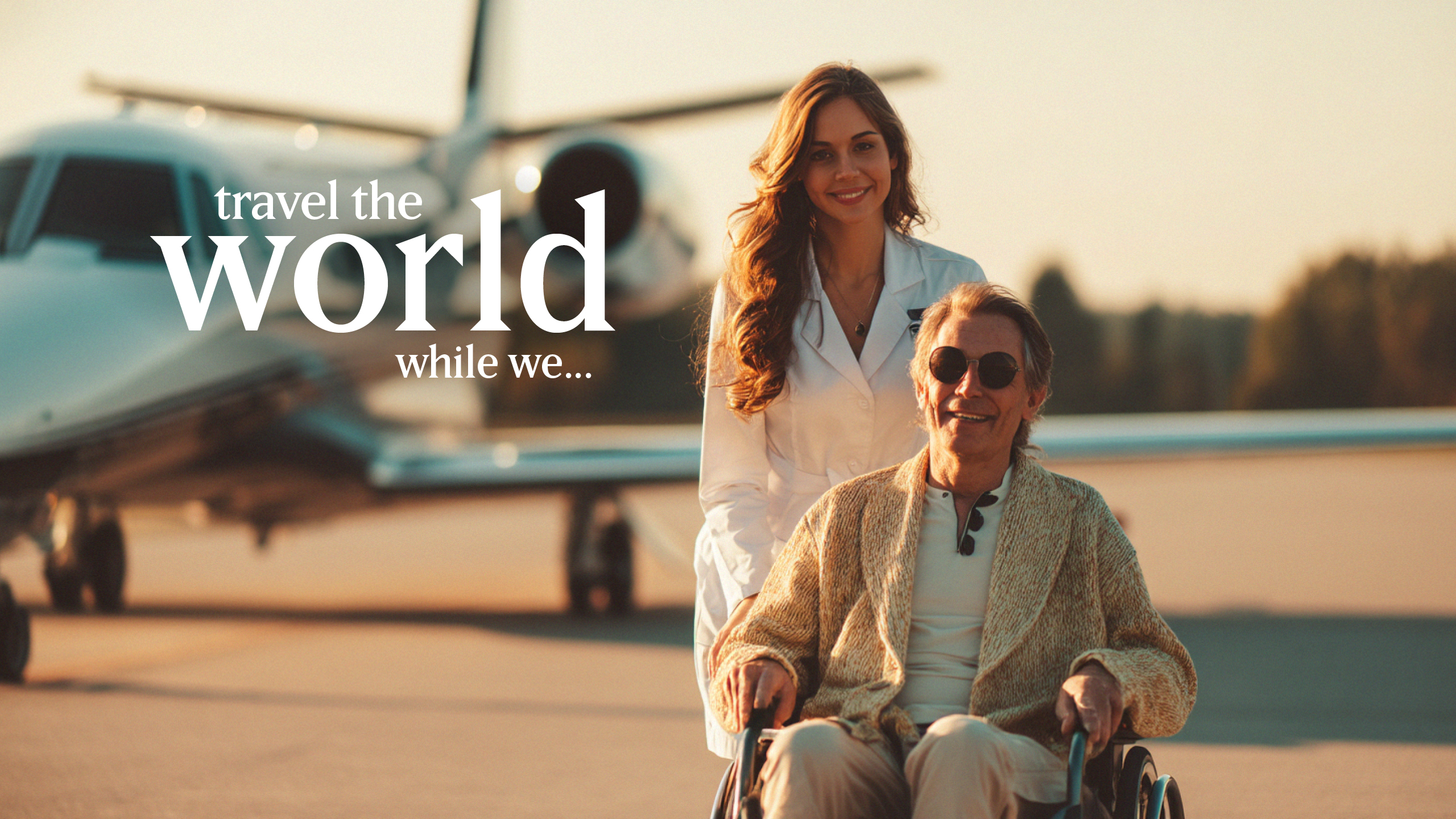 A man in a wheel chair next to a woman in a wheelchair.