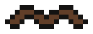 Pixel art design of a wavy brown horizontal line on a black background.