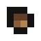 Pixelated image of a hand with a finger pointing up on a black background.
