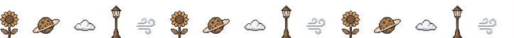 Weather icons repeating: sun, planet with ring, cloud, tower, and wind swirl on black background.