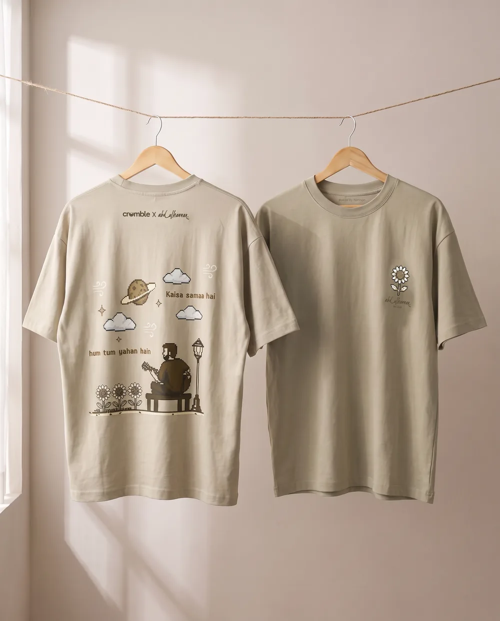 Collar and inner label detail, reading “baked by hannan”