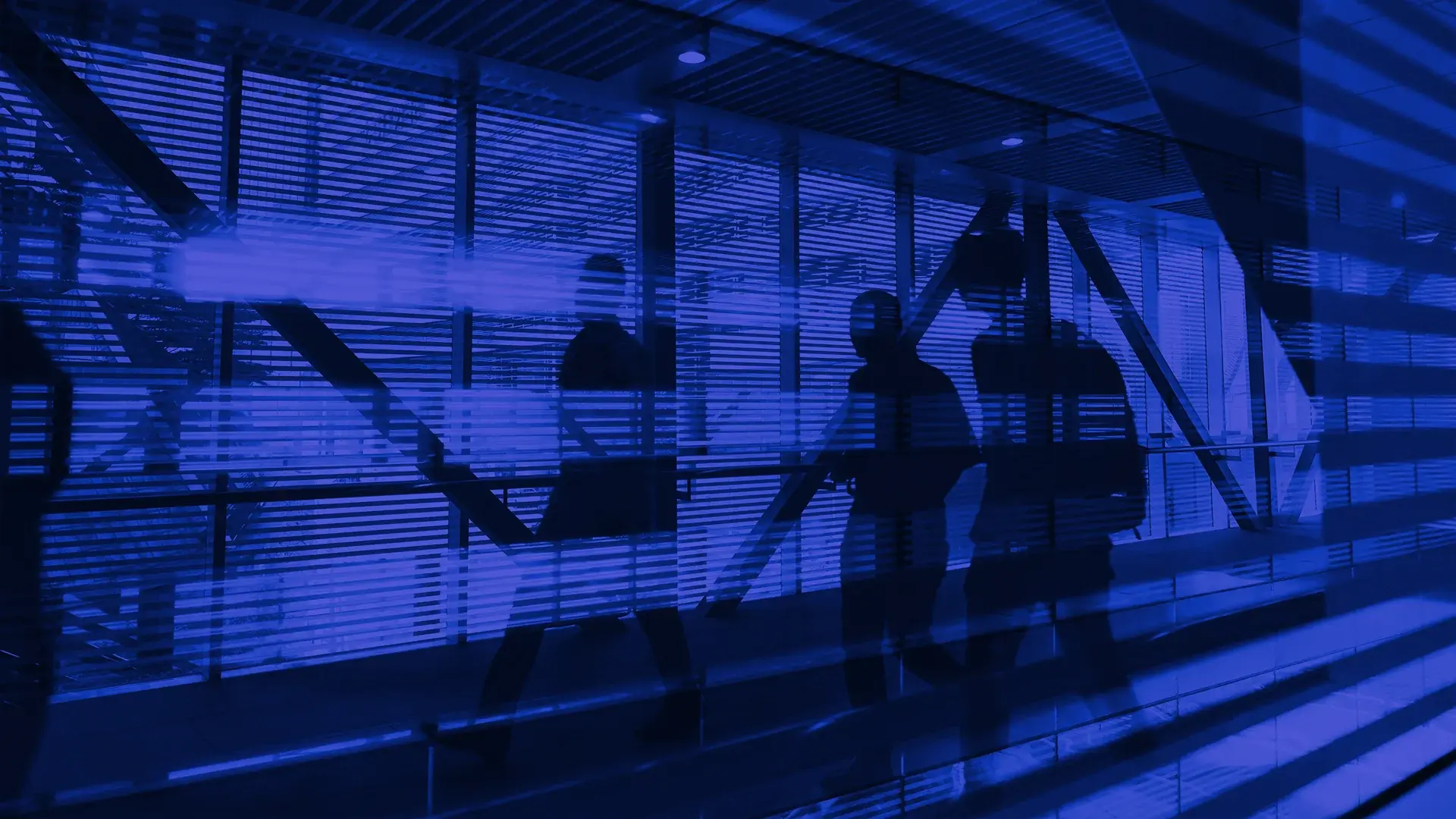 Blue background people office