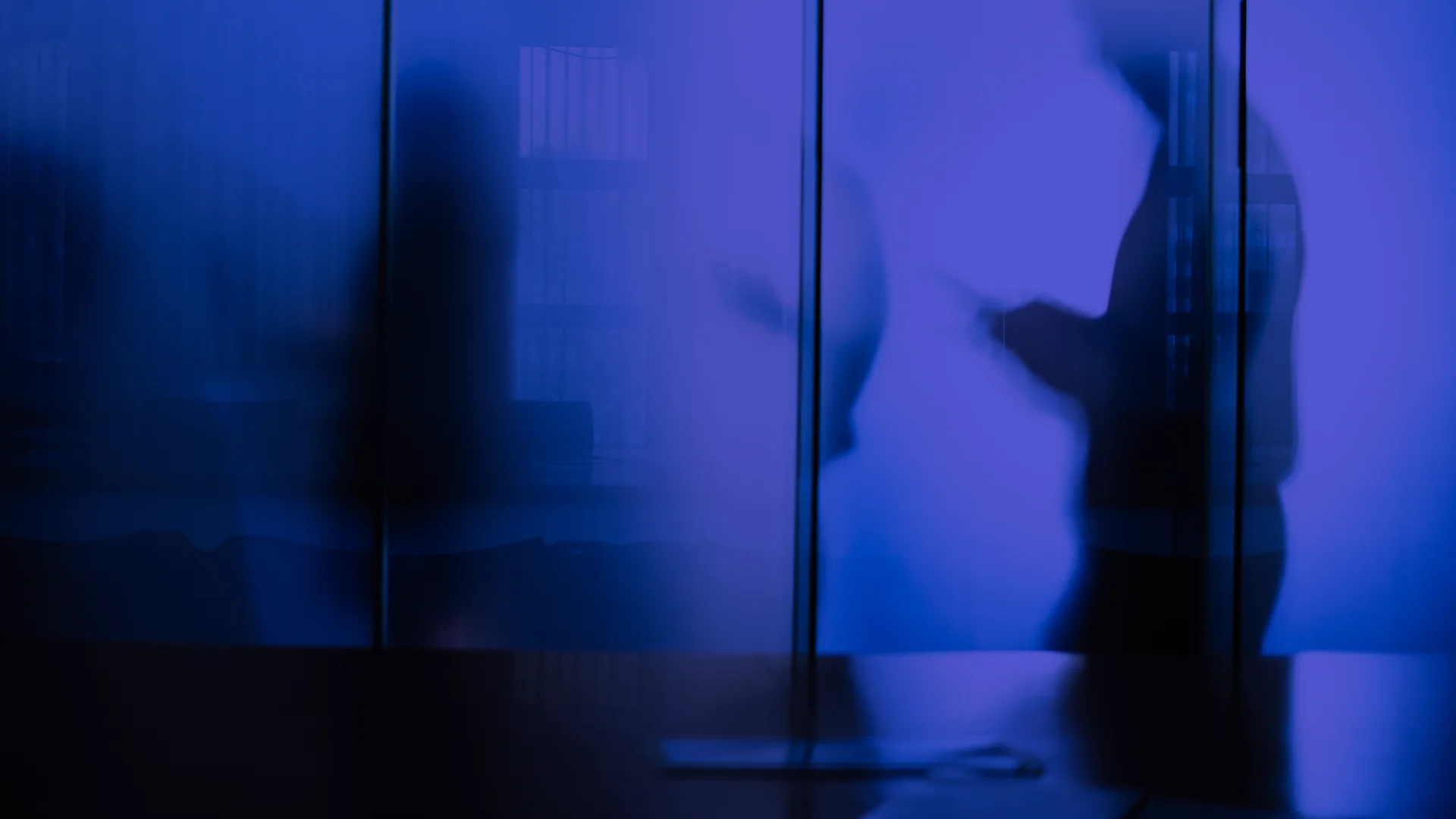 People blue background