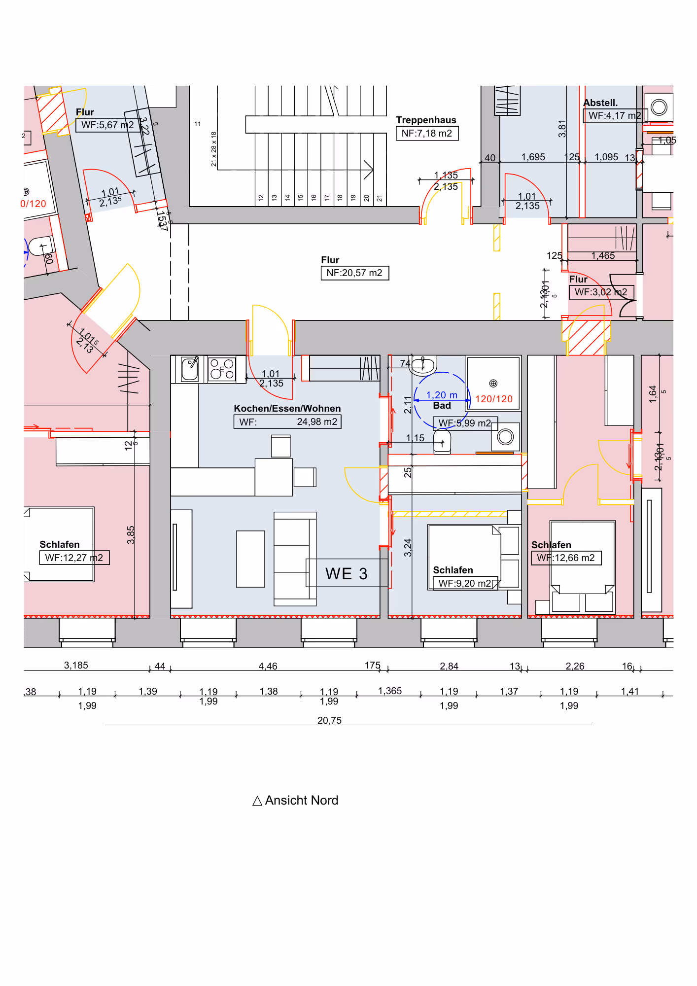 Grundriss Wohnung 3 – 40,17 m²