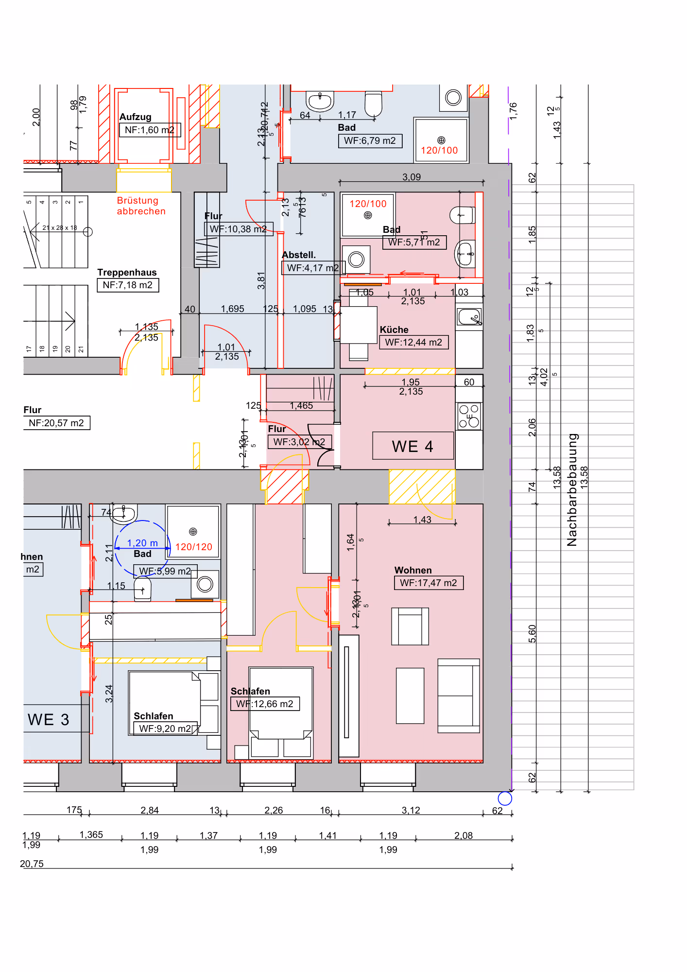Grundriss Wohnung 4 – 51,30 m²