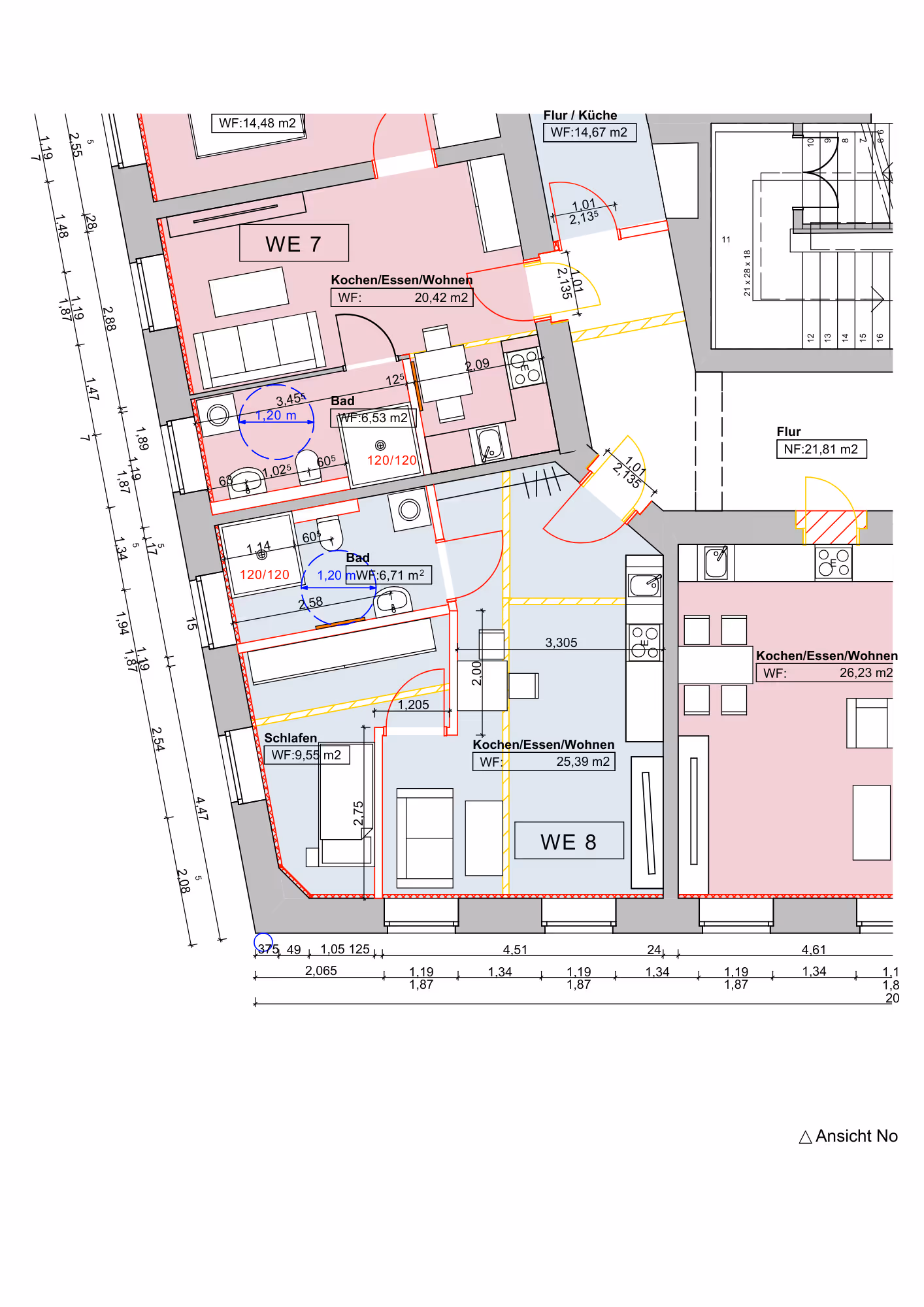 Grundriss Wohnung 8 – 41,76 m²