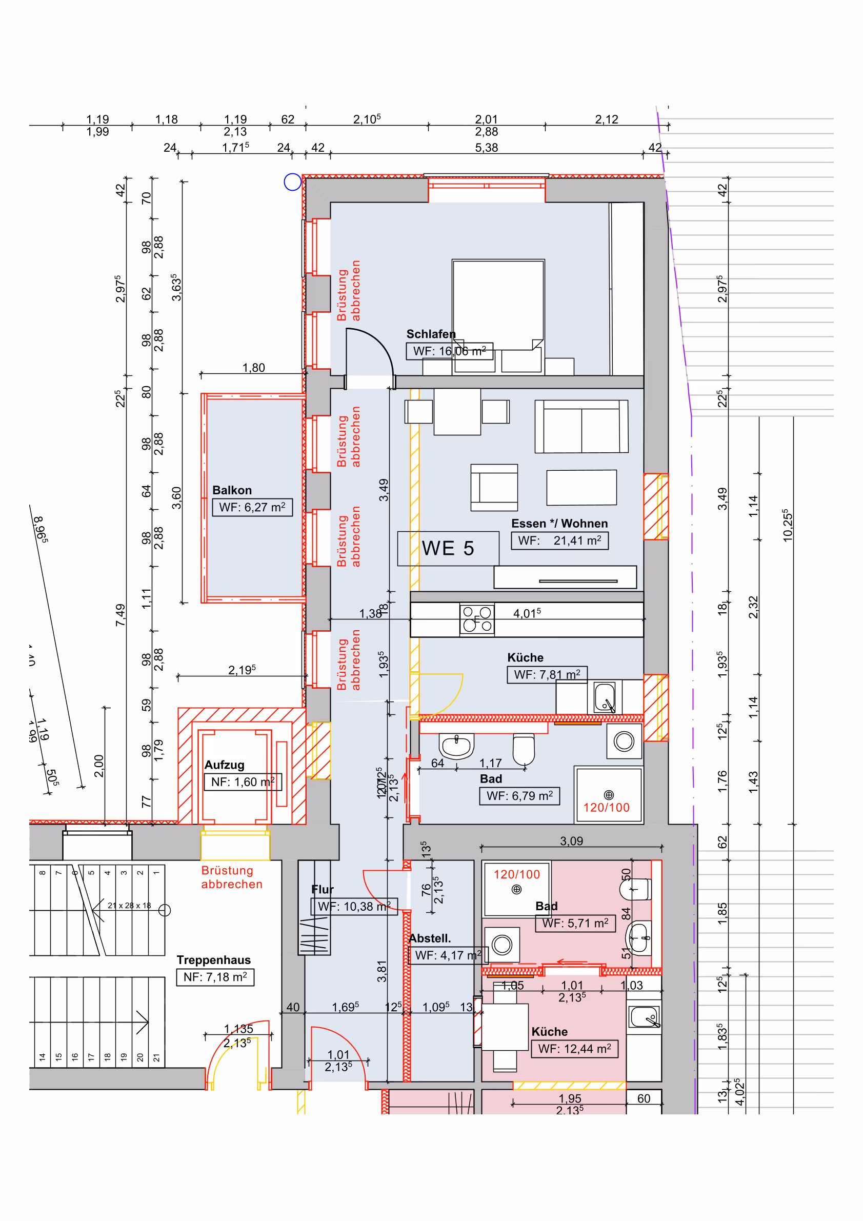 Grundriss Wohnung 5 – 69,60 m²