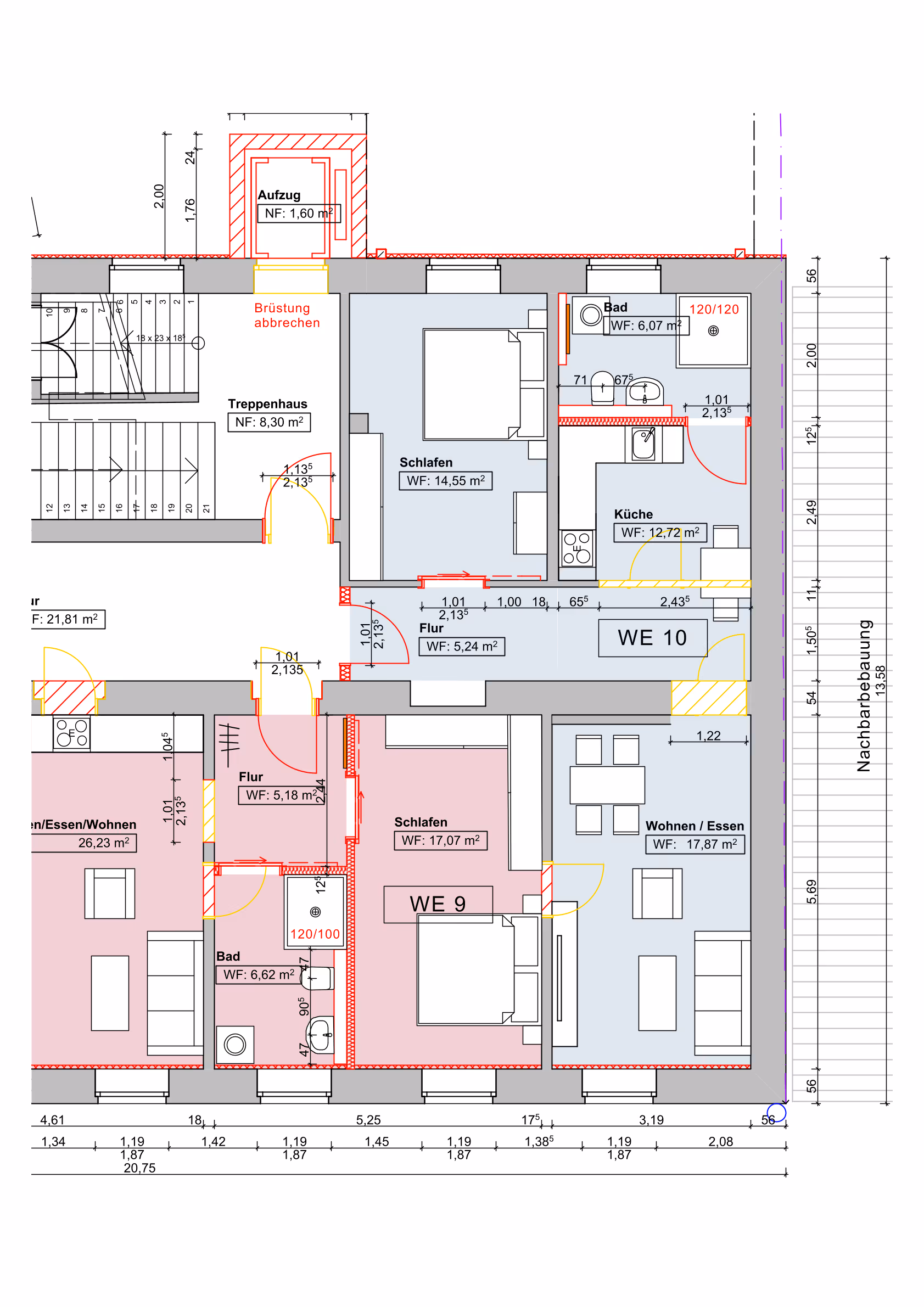 Grundriss Wohnung 10 – 56,60 m²