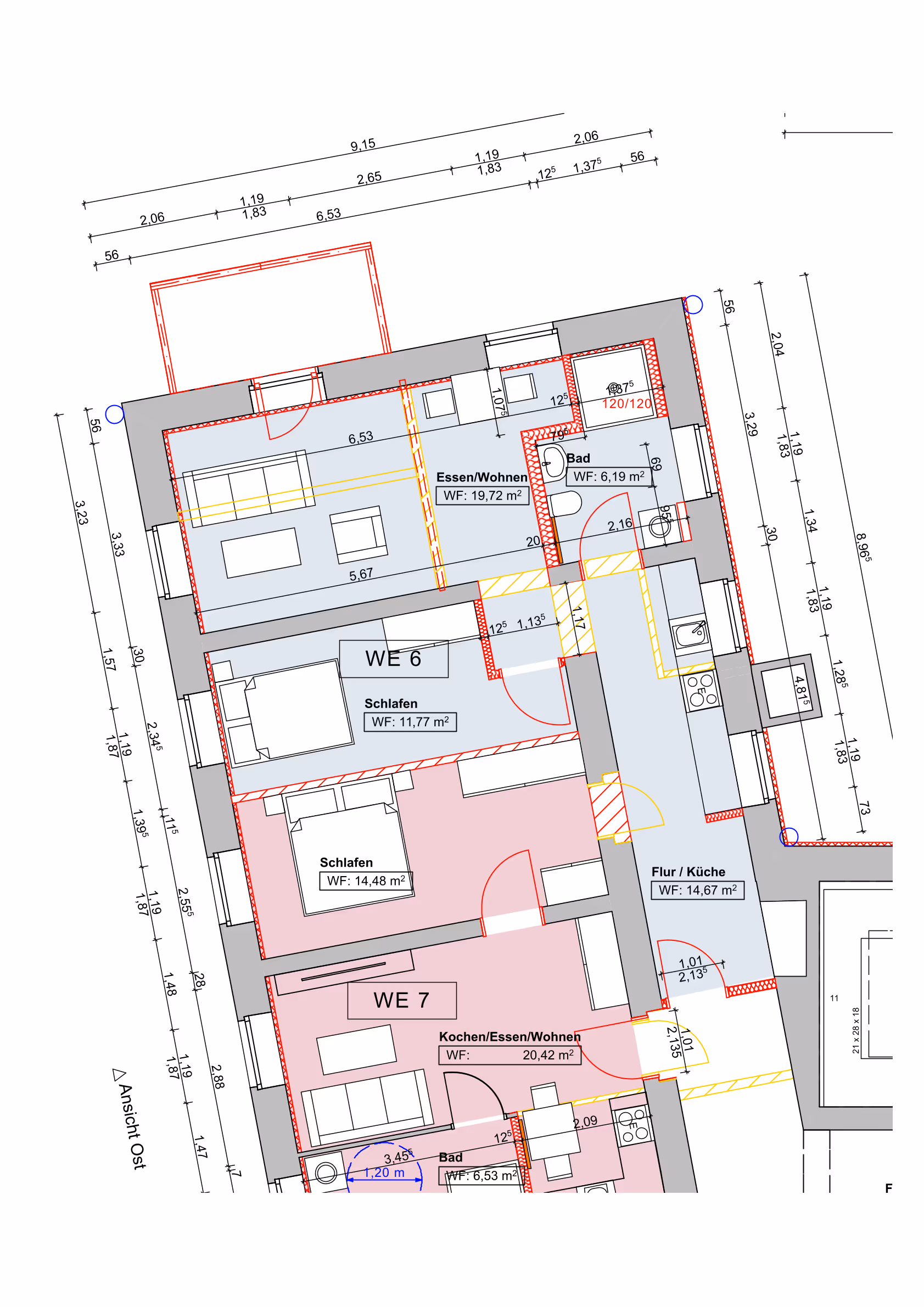 Grundriss Wohnung 6 – 55,46 m²