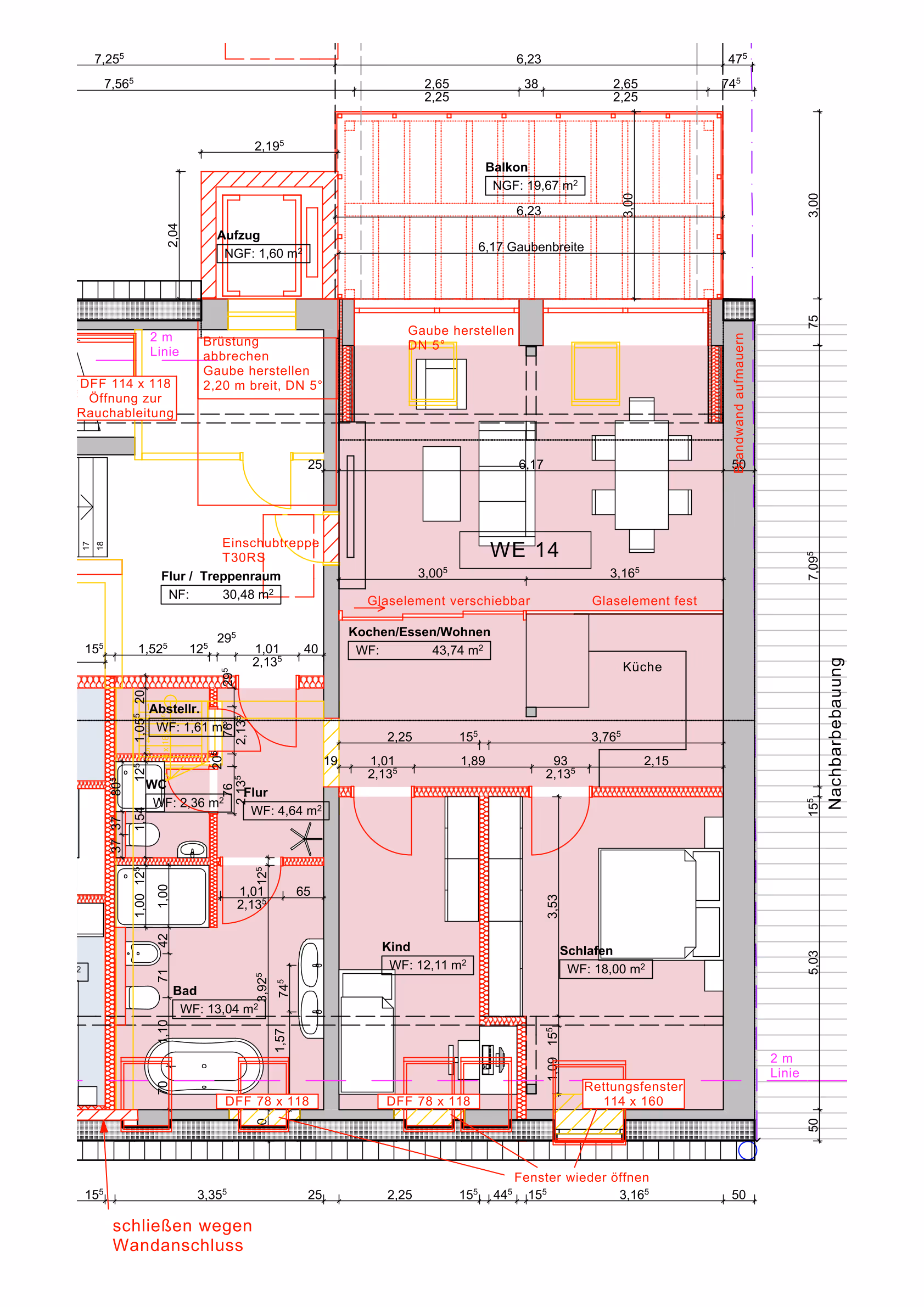 Grundriss Wohnung 14 – 105,34 m²
