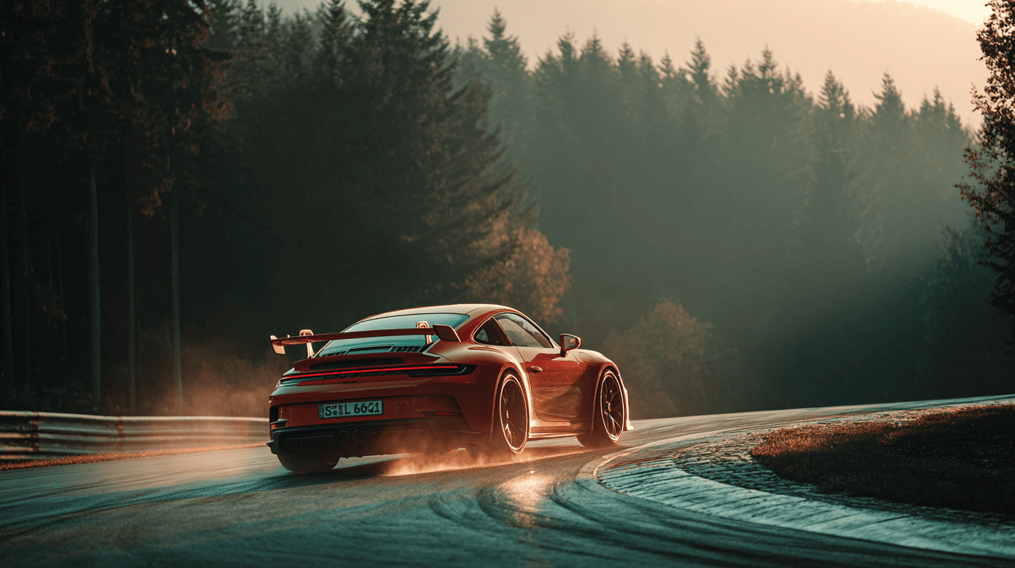 Porsche GT3 auf der Rennstrecke – Trackday Versicherung schützt Dein Fahrzeug bei Trackdays