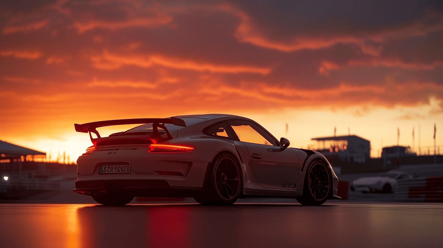 Trackday Circuit Zandvoort: Porsche 911 GT3 in der Steilkurve mit Blick auf die Nordsee-Dünen