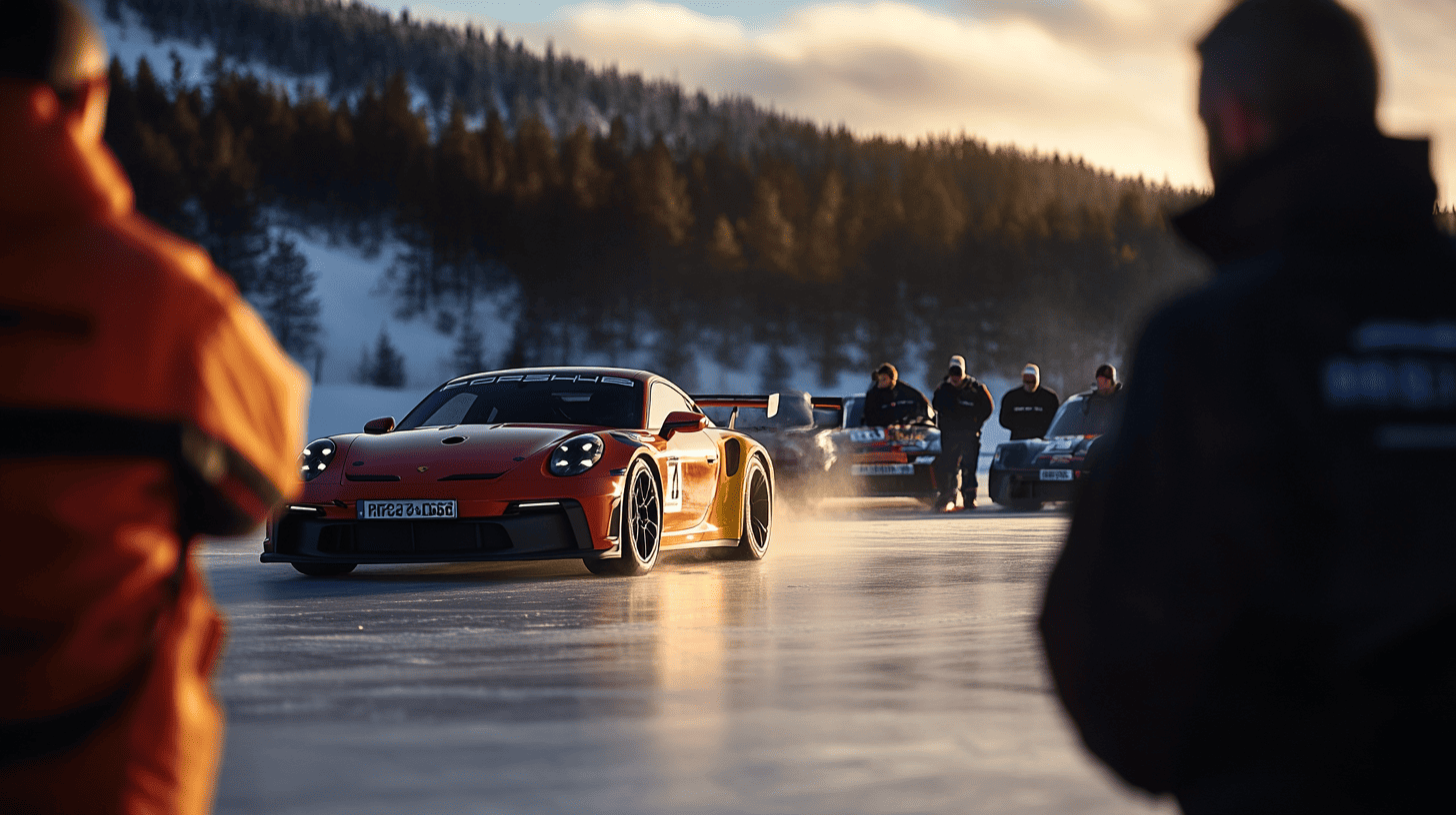 Instruktor erklärt Drift Techniken beim Training