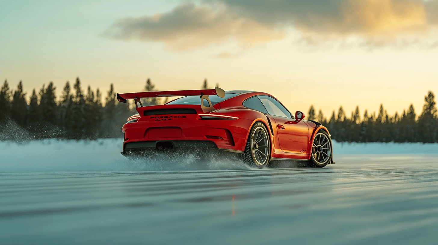 ESC Ice Driving – Driften im Sonnenuntergang