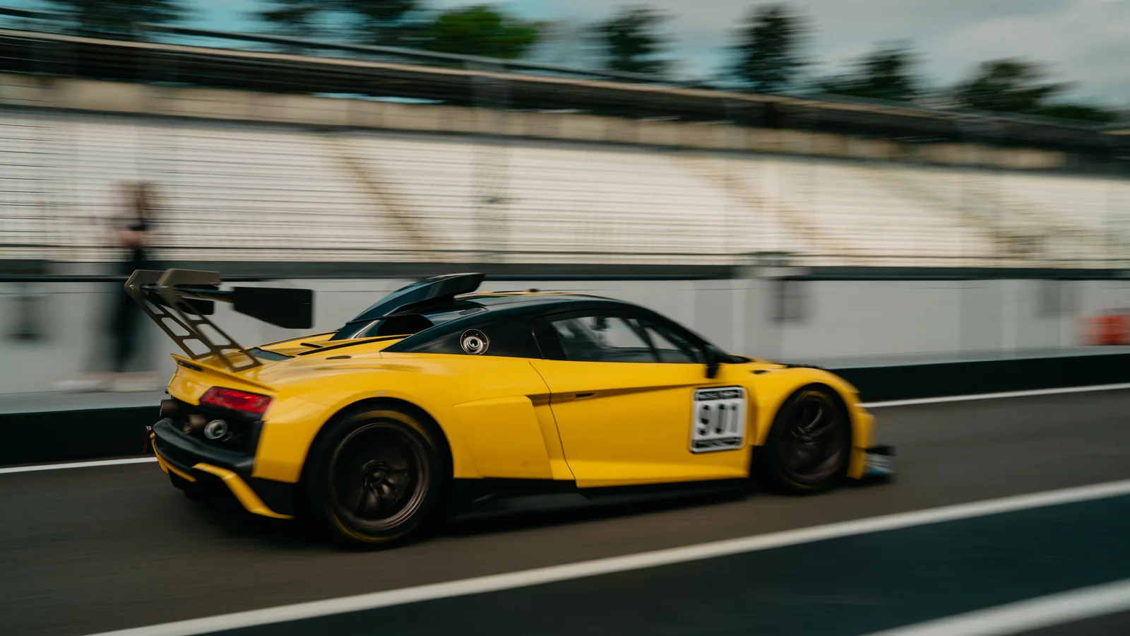 Racing car from the Race group on track at the Hockenheimring