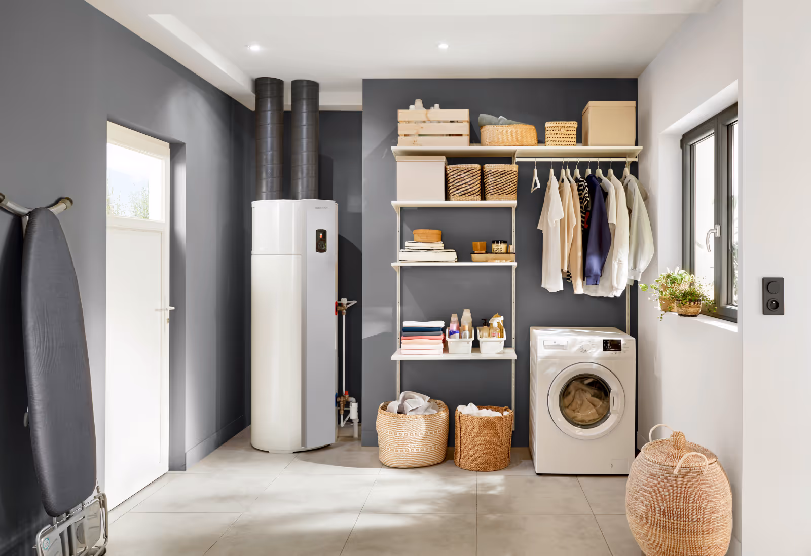 Ballon thermodynamique dans une buanderie