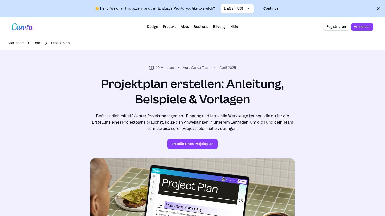 Canva (DE) – Projektplan & WBS-Vorlagen