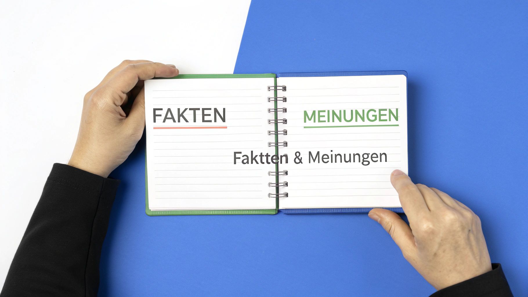 Klare Unterscheidung zwischen Fakten und Meinungen
