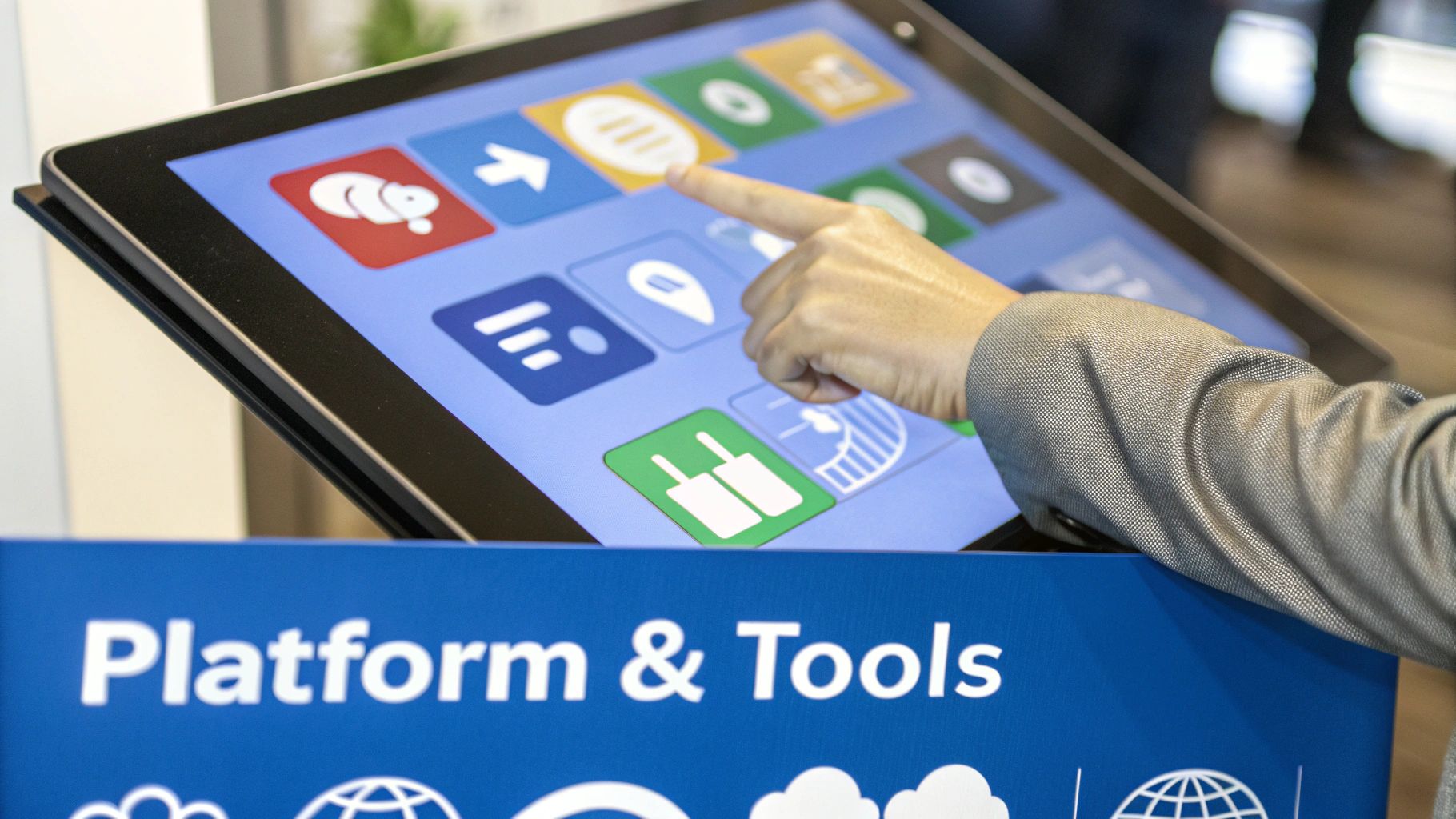 Ein abstraktes Bild, das Datensicherheit mit einem Schild und digitalen Elementen symbolisiert.