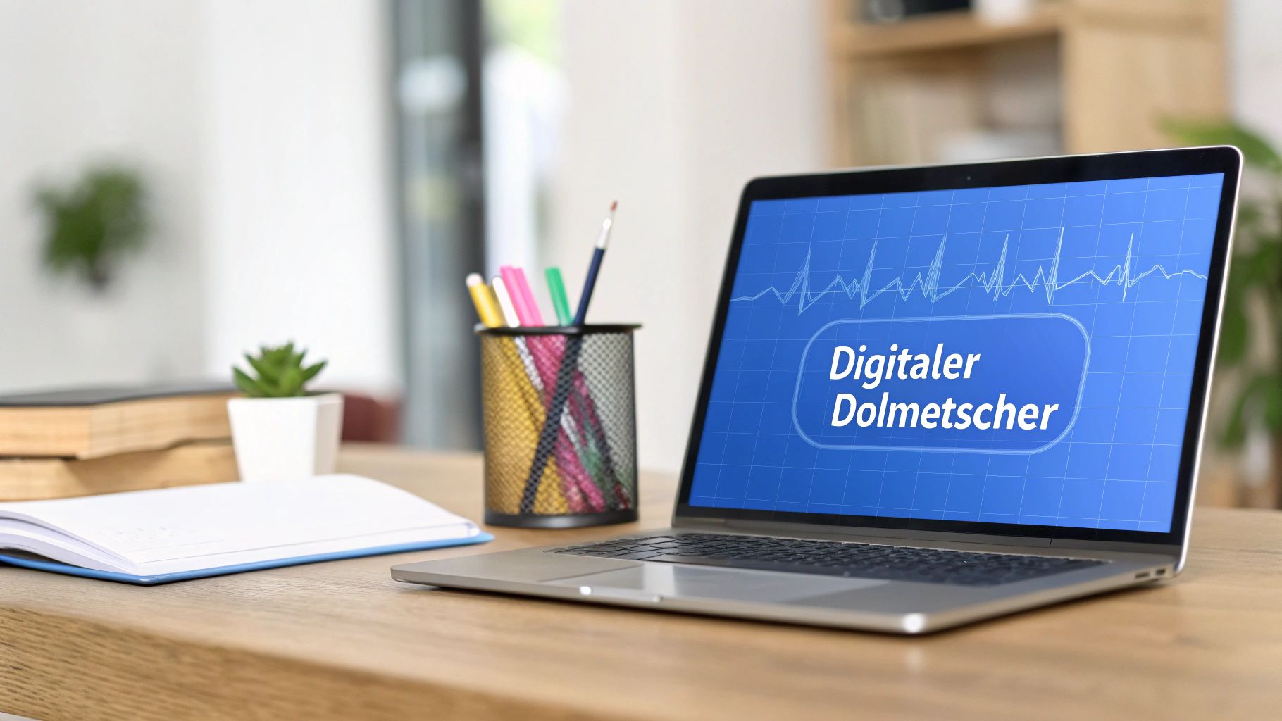 Illustration eines Gehirns, das mit einem Computer verbunden ist, symbolisiert die Brücke zwischen menschlicher Sprache und maschineller Verarbeitung.