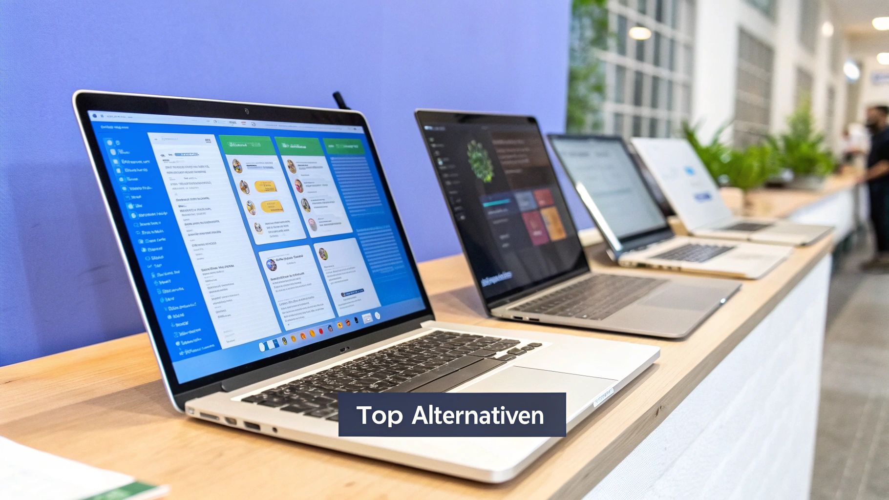 Vergleich verschiedener KI-Tools auf einem digitalen Interface