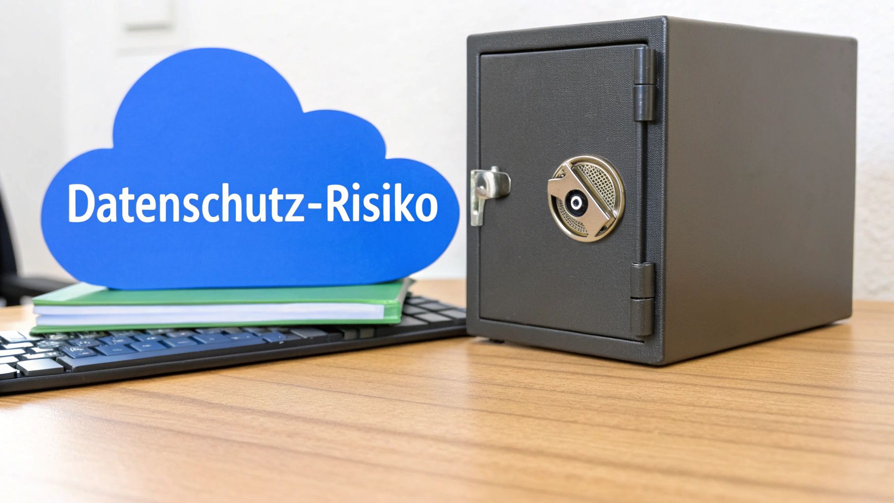 Ein Vorhängeschloss über dem Google Drive Logo, das das Datenschutzdilemma symbolisiert.