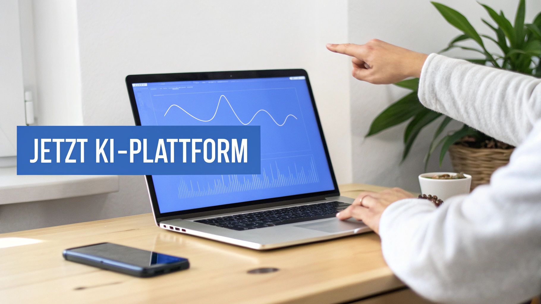 Eine stilisierte Darstellung von KI-Technologie in einem geschäftlichen Umfeld