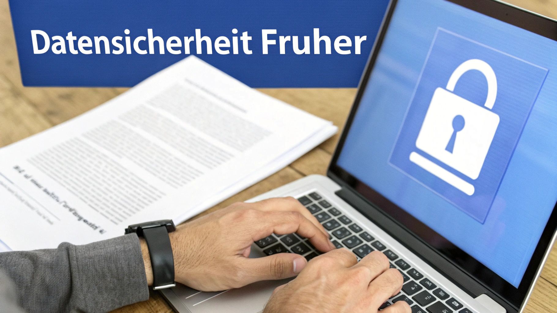 Ein Schild mit einem Schloss-Symbol, das Datensicherheit darstellt.
