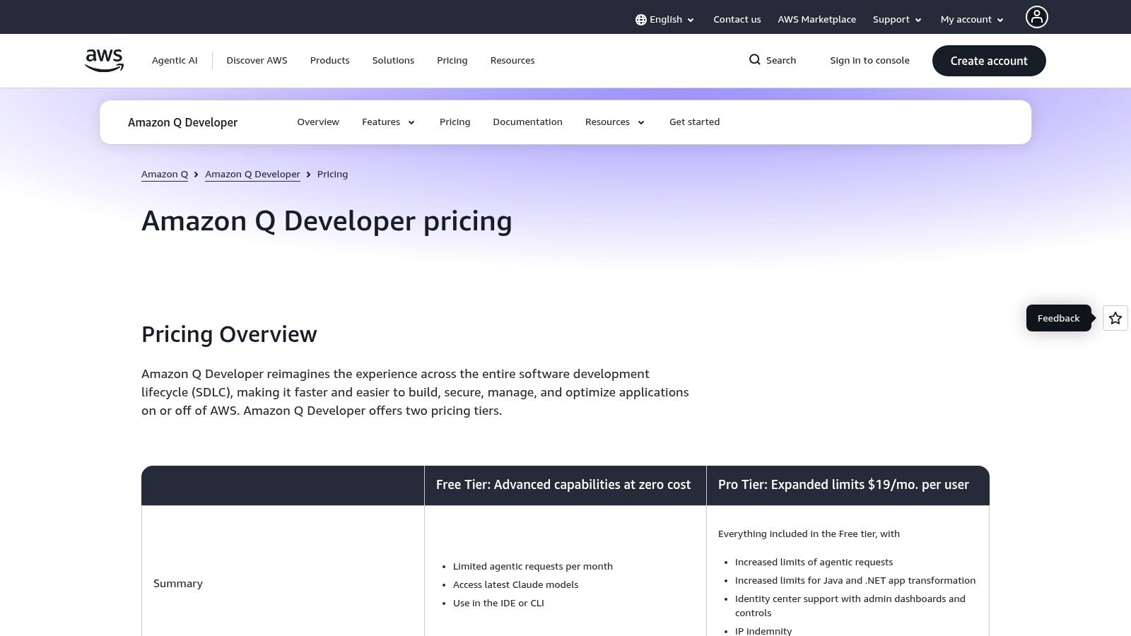 Amazon Q Developer (inkl. CodeWhisperer-Funktionen)