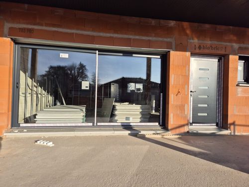 Baie vitrée + Porte Alu neuf Celik Menuiserie