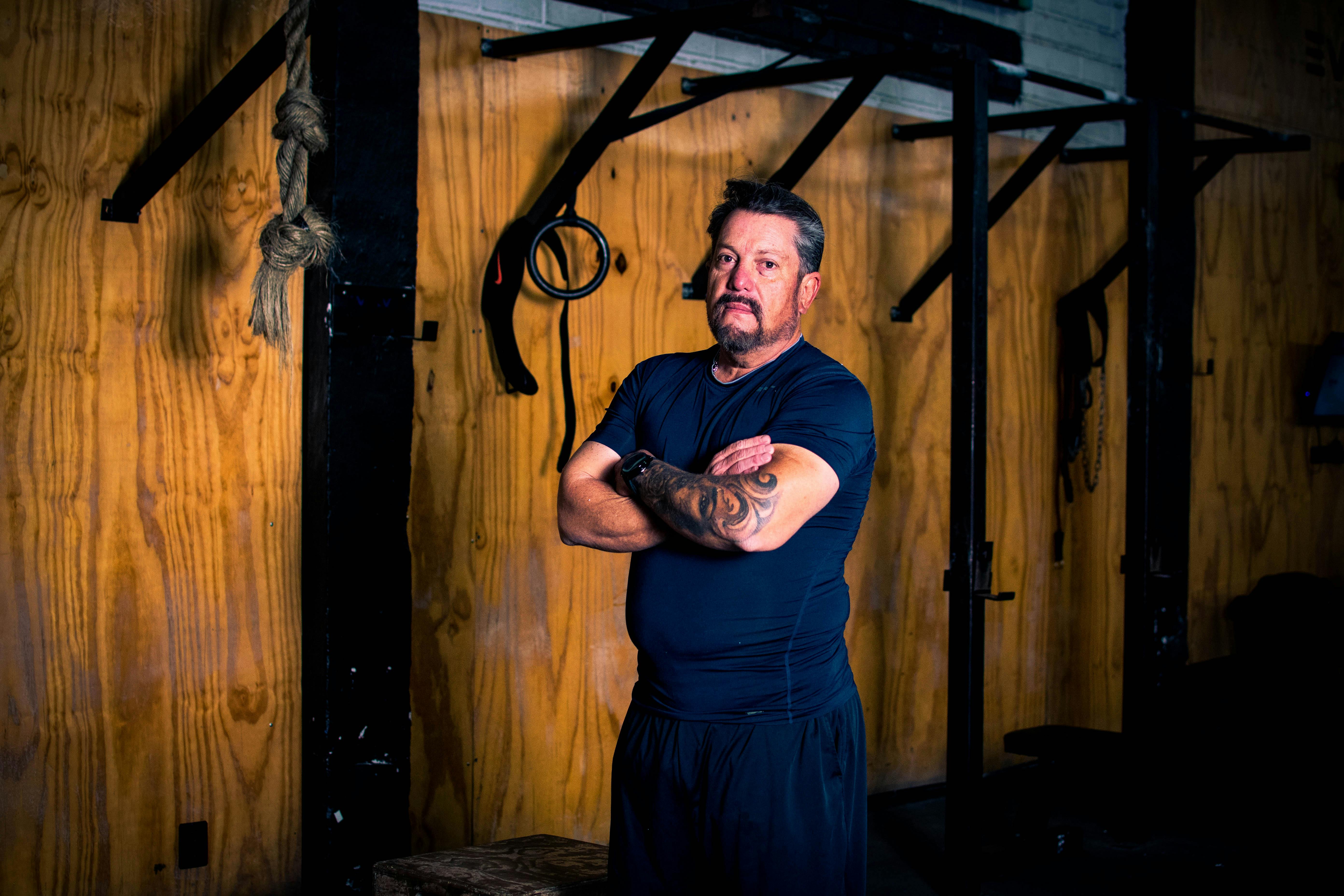 man in his 40's in the gym
