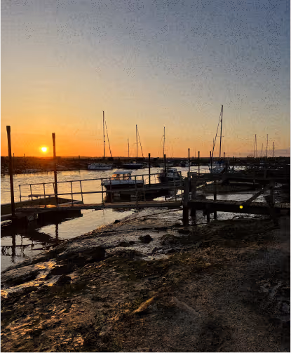 A landscape photo of the harbour in Southwold