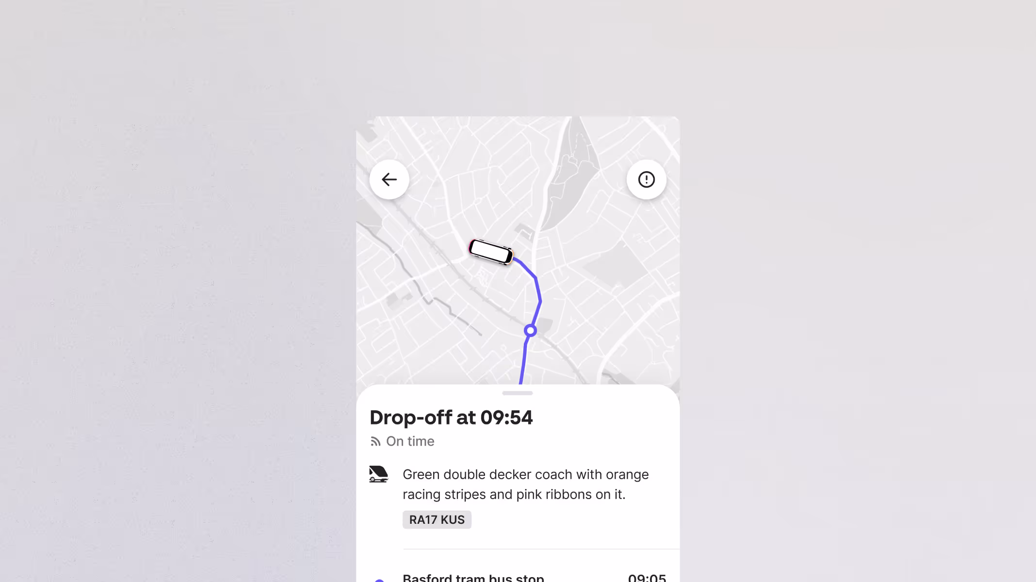 A close up screenshot of the new tracking experience