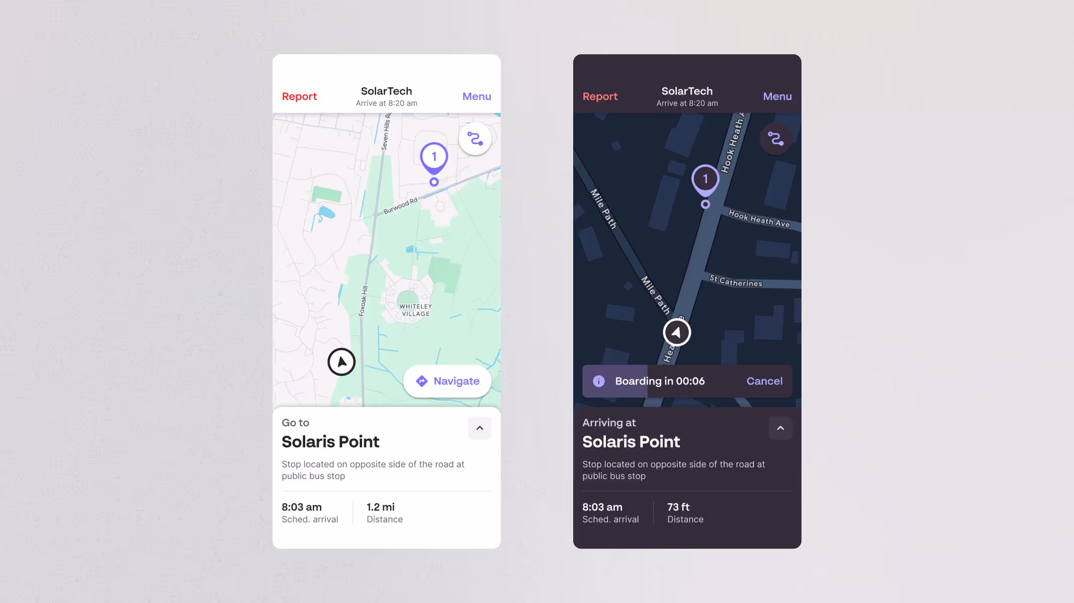 A screenshot showing two side-by-side screens of the new experience