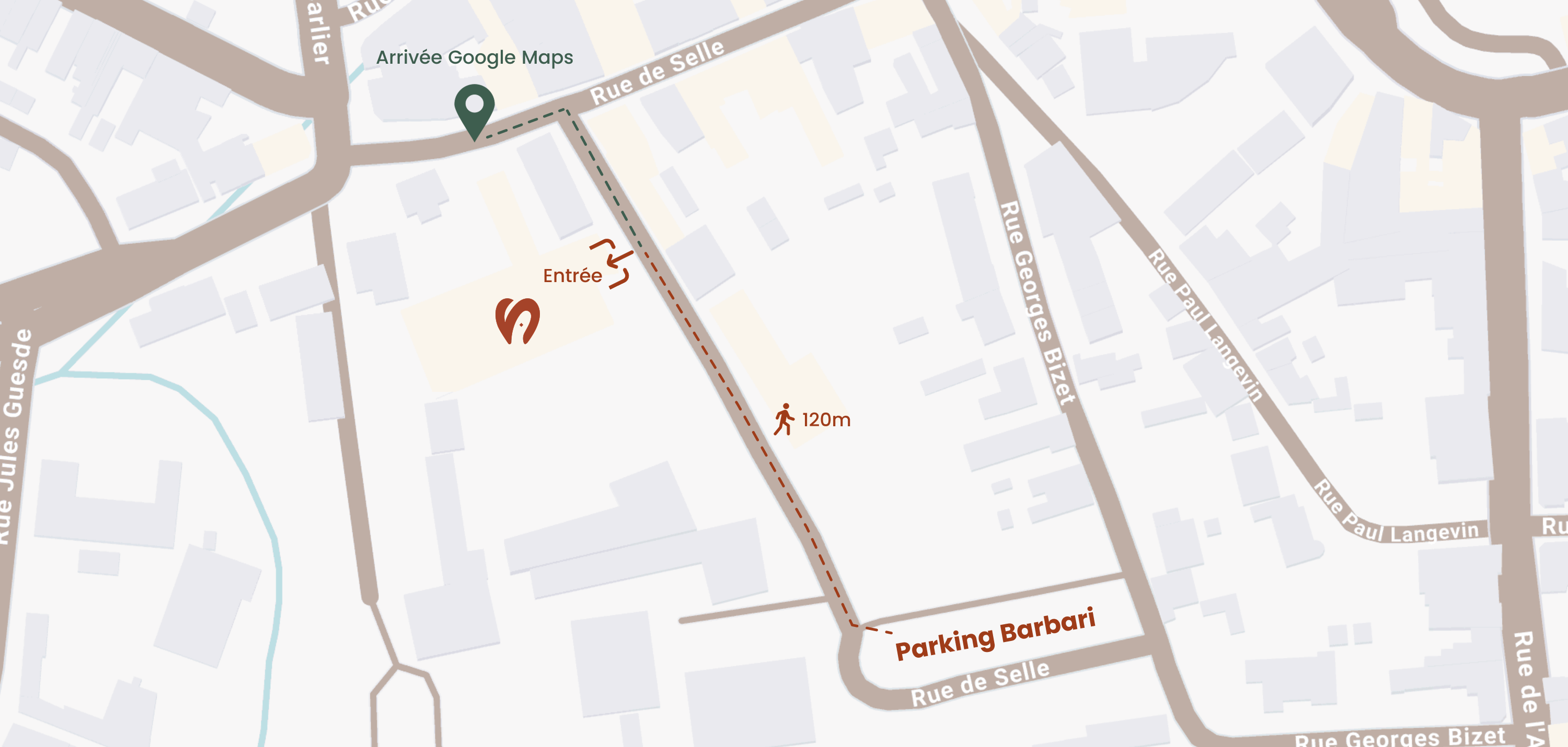 Plan d'accès pour le cabinet dentaire solpedia de solesmes.