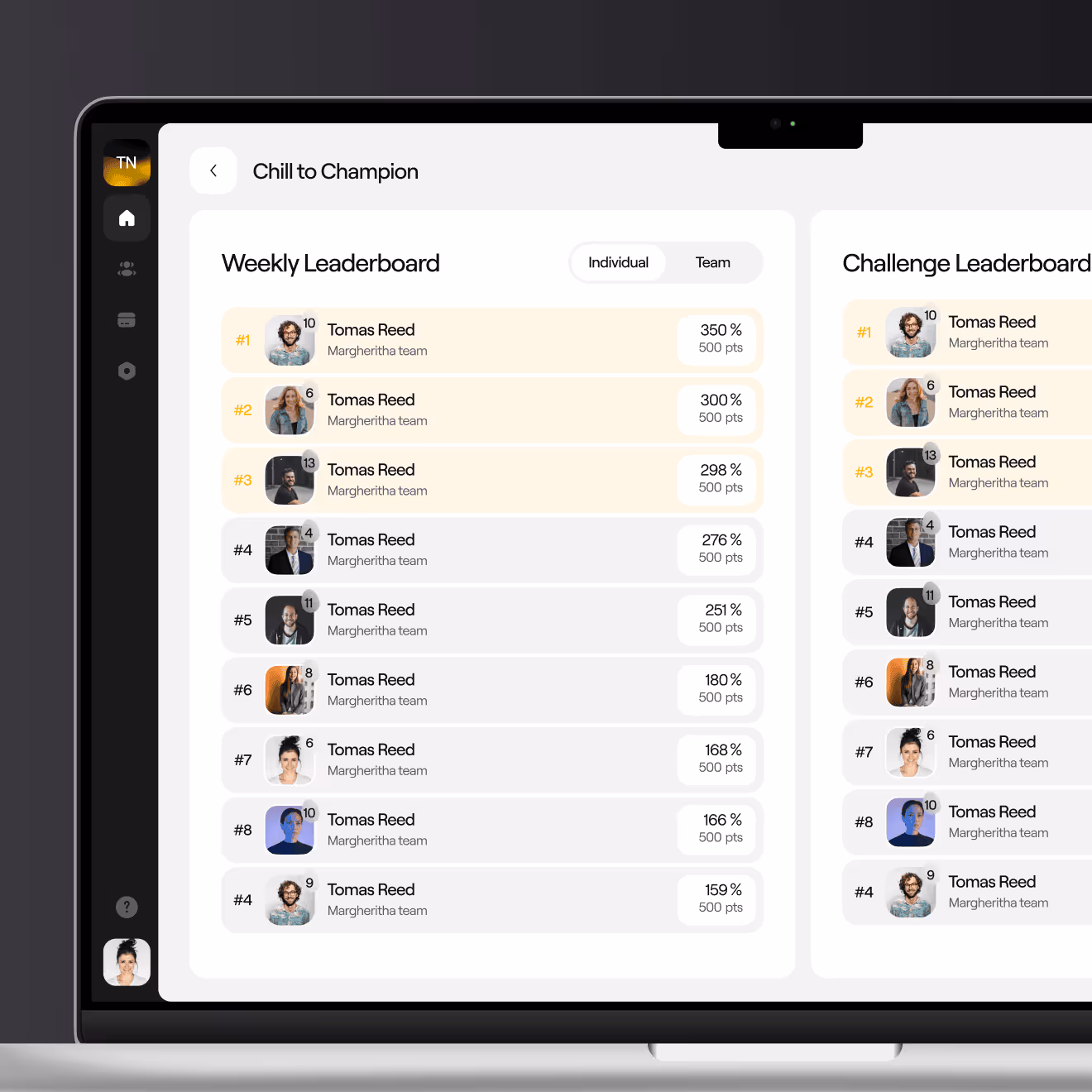 NestEgg web app screen