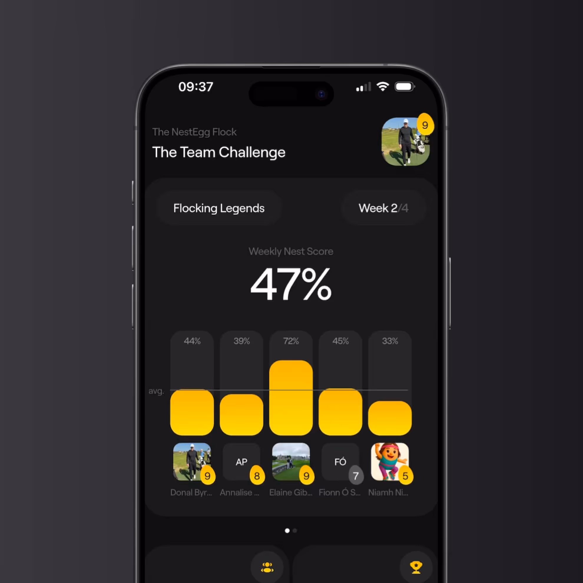 NestEgg phone in hand