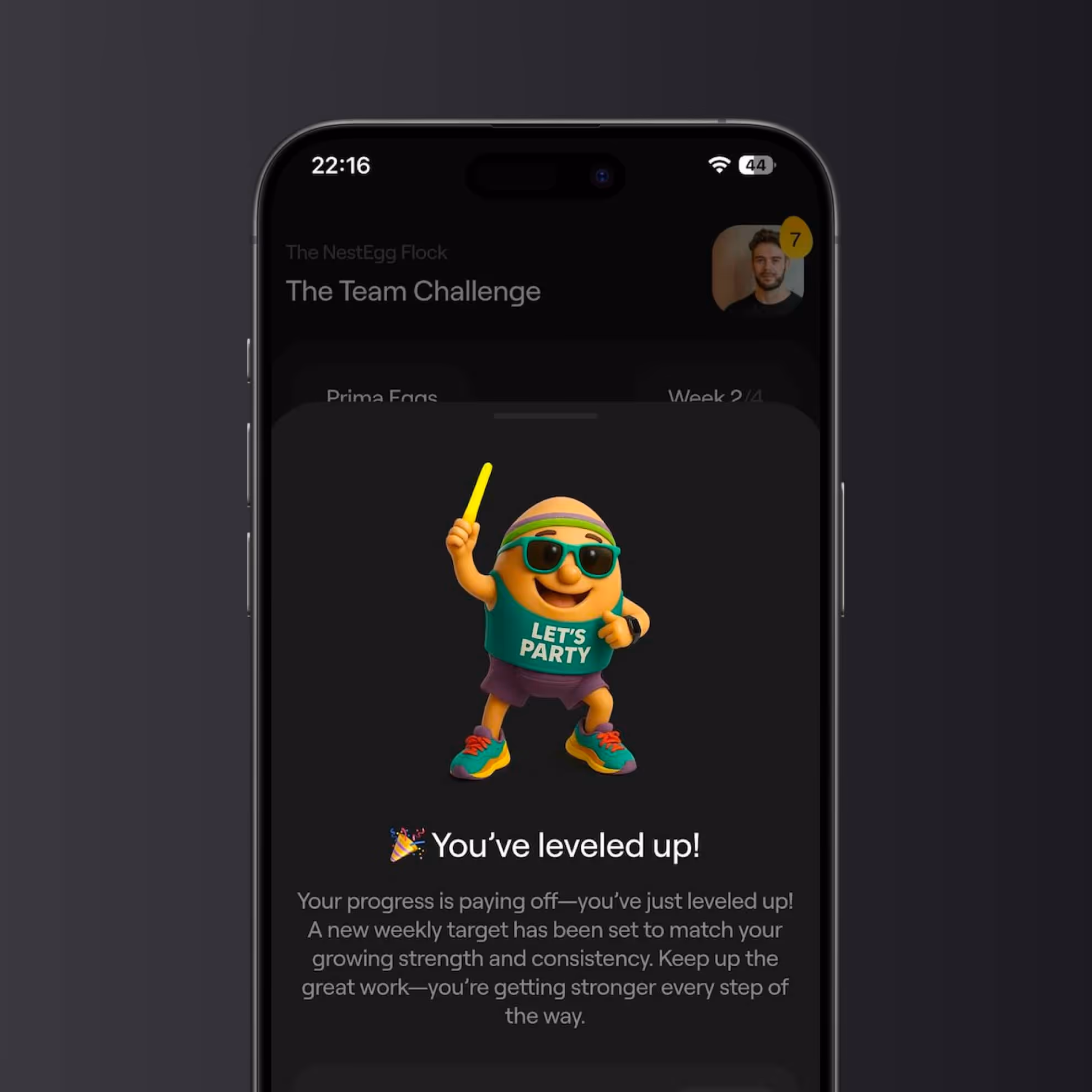 NestEgg phone in hand