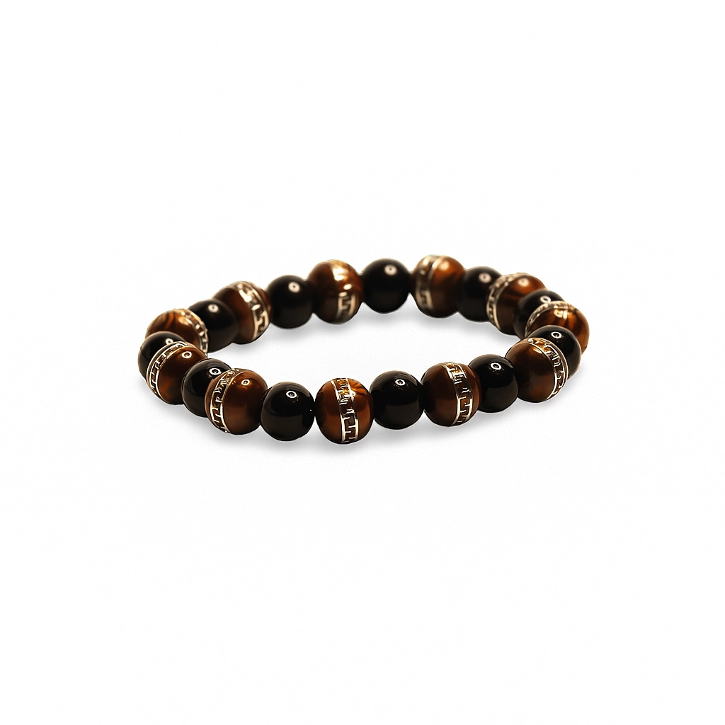 Bracelet oeil de tigre et onyx noir
