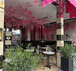 Outside of the cafe