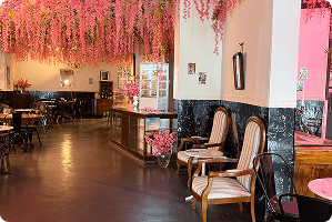 inside of the cafe