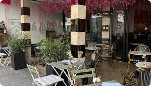 Outside of the cafe