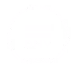 Logo met DNV in het midden en tekst rondom die informatiebeveiligingsbeheer en ISO/IEC 27001 vermeldt.